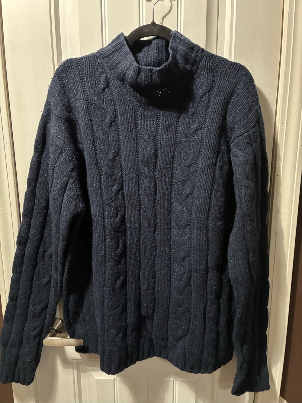 American Eagle Outfitters Navy Cable-Knit Turtleneck Sweater